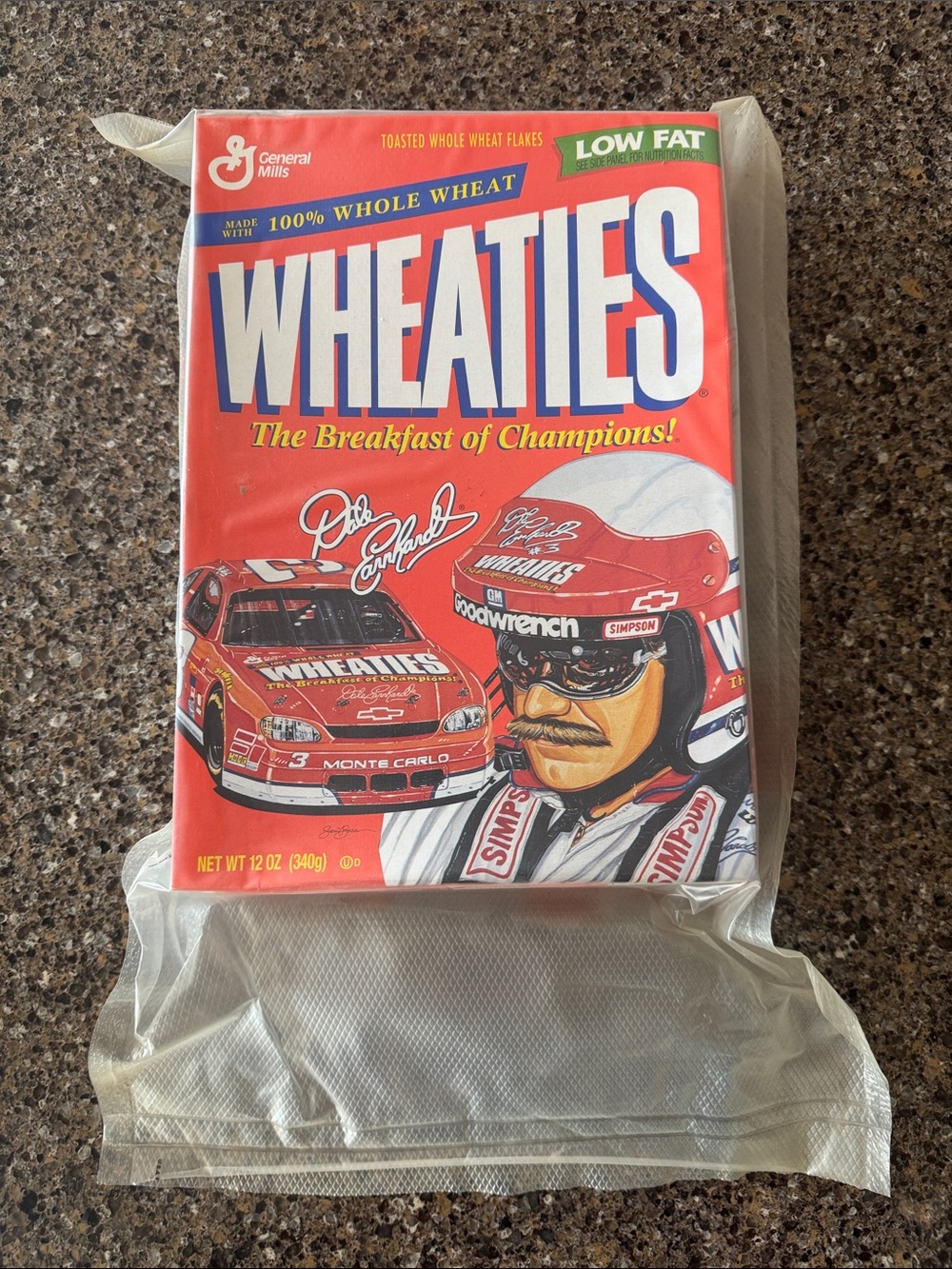 Dale Earnhardt Cereal Box Collectible - Breakfast of Champions NEW in Box 1999
